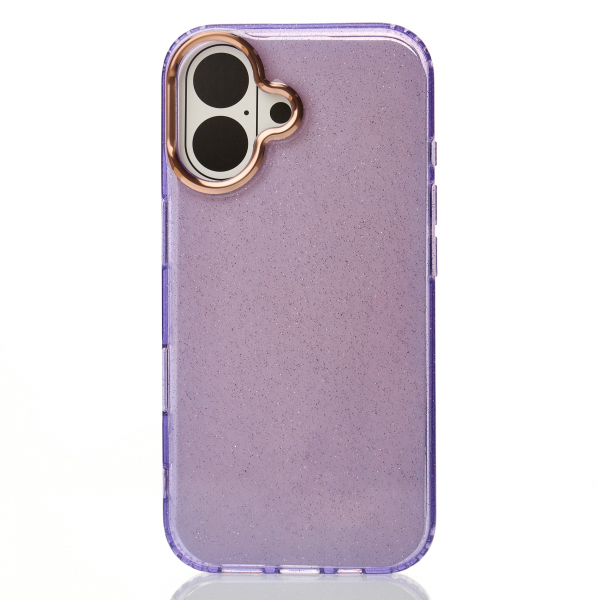 Силиконовый чехол DARK GLITTER для iPhone 16 Plus фиолетовый