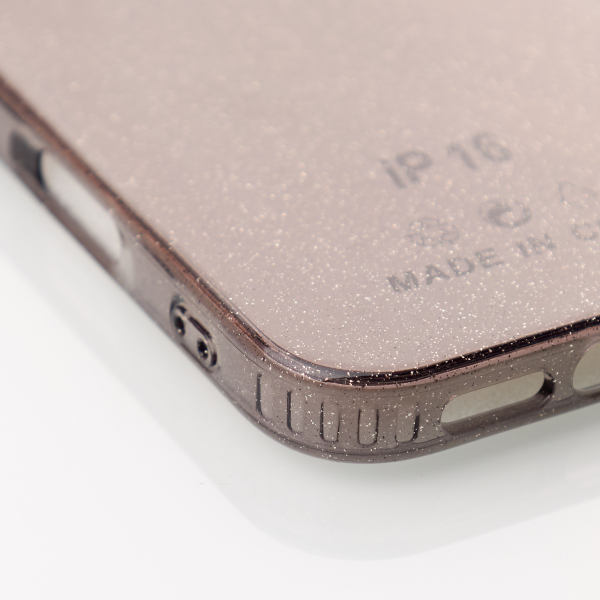 Силиконовый чехол DARK GLITTER для iPhone 16 Plus черный