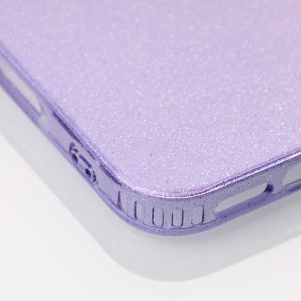 Силиконовый чехол DARK GLITTER для iPhone 16 Pro фиолетовый