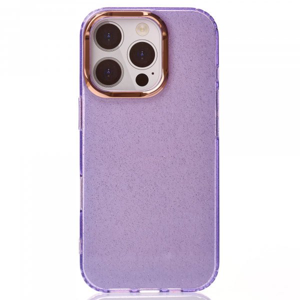 Силиконовый чехол DARK GLITTER для iPhone 16 Pro фиолетовый