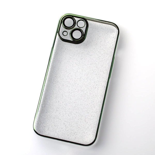Пластиковый чехол GLITTER для iPhone 13 зеленый