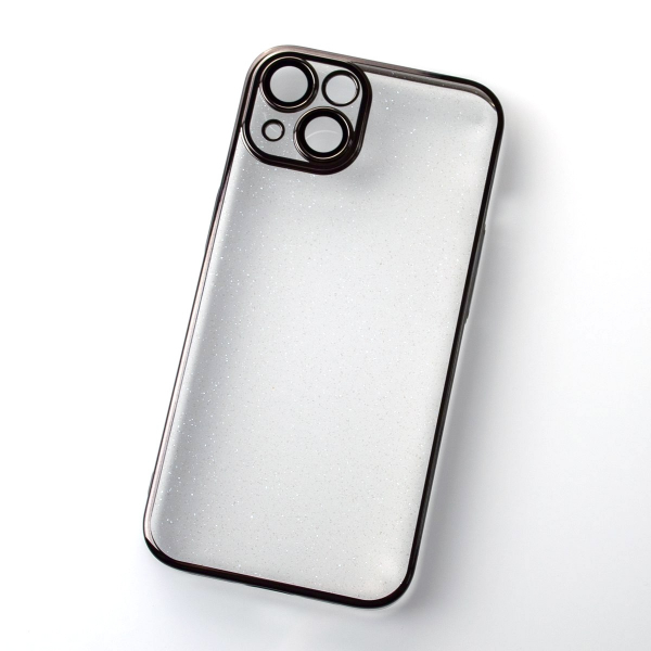 Пластиковый чехол GLITTER для iPhone 14 черный