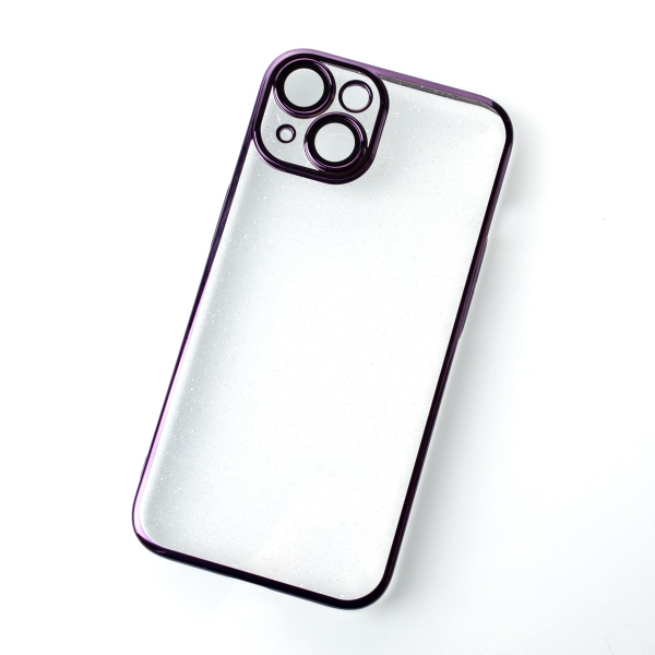 Пластиковый чехол GLITTER для iPhone 14 фиолетовый