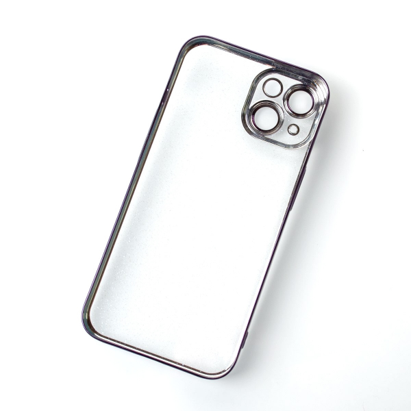 Пластиковый чехол GLITTER для iPhone 14 фиолетовый