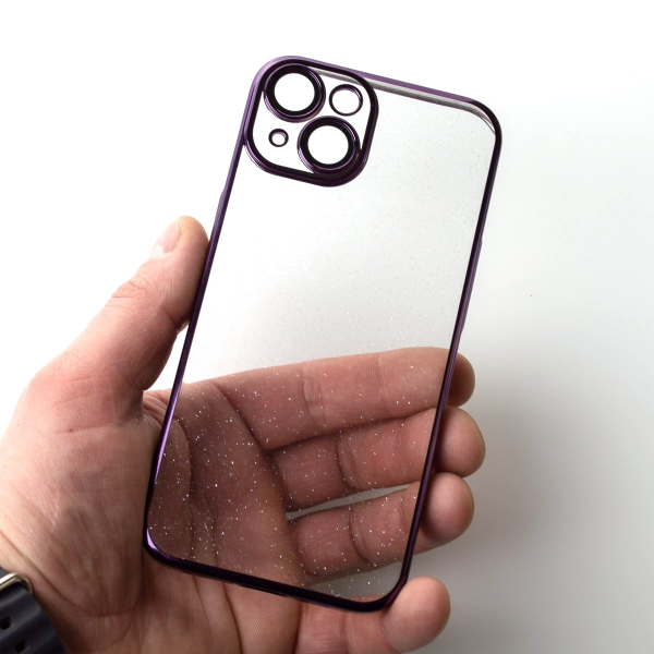 Пластиковый чехол GLITTER для iPhone 14 фиолетовый