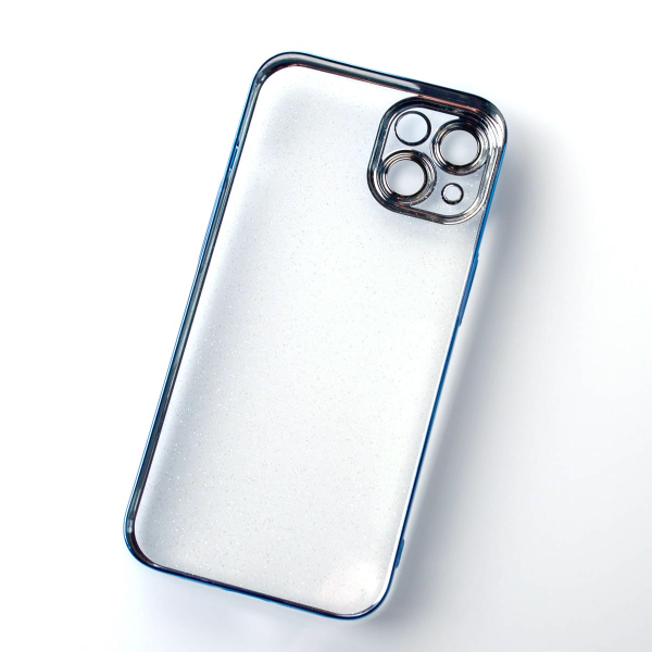 Пластиковый чехол GLITTER для iPhone 15 синий