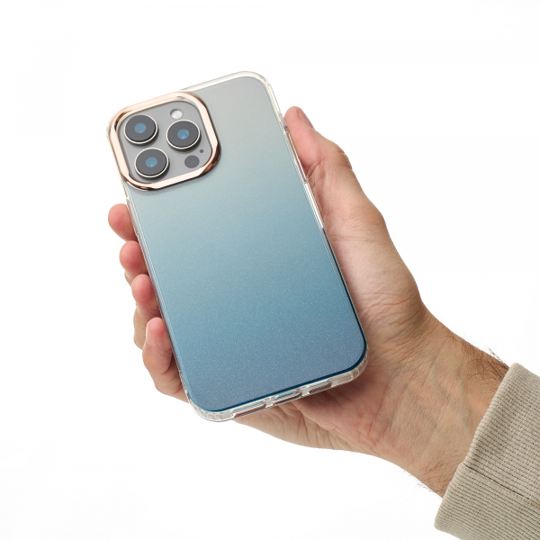 Силиконовый чехол GRADIENT для iPhone 13 Pro Max синий