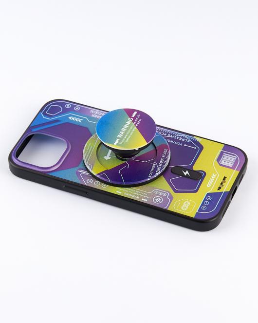 Силиконовый чехол MagSafe Boter "3D" + magsafe PopSocket для iPhone 14 04 abstraction