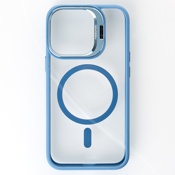 Силиконовый чехол MagSafe CAMERA GLASS PROTECTION для iPhone 11 голубой