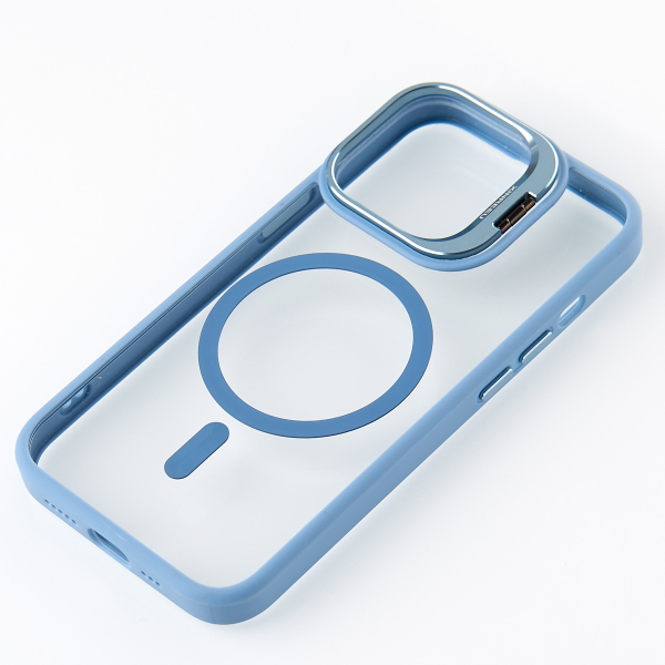 Силиконовый чехол MagSafe CAMERA GLASS PROTECTION для iPhone 11 голубой