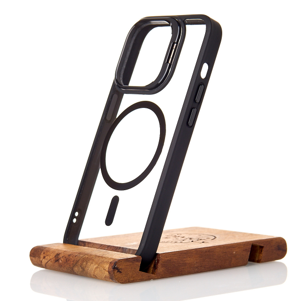 Силиконовый чехол MagSafe CAMERA GLASS PROTECTION для iPhone 15 Pro черный