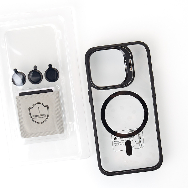 Силиконовый чехол MagSafe CAMERA GLASS PROTECTION для iPhone 15 Pro Max черный