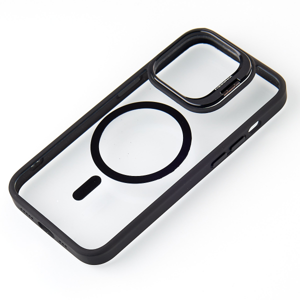 Силиконовый чехол MagSafe CAMERA GLASS PROTECTION для iPhone 15 Pro Max черный