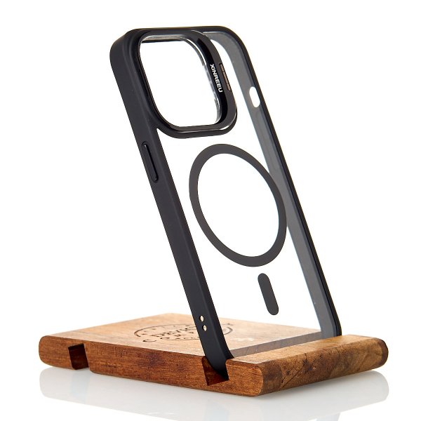 Силиконовый чехол MagSafe CAMERA GLASS PROTECTION для iPhone 15 Pro Max черный