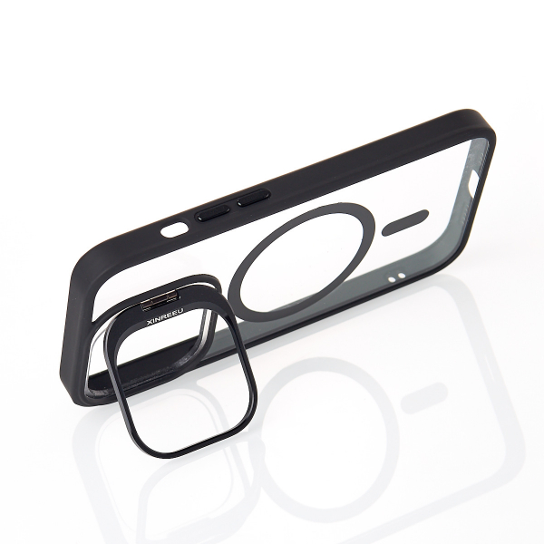 Силиконовый чехол MagSafe CAMERA GLASS PROTECTION для iPhone 15 Pro Max черный