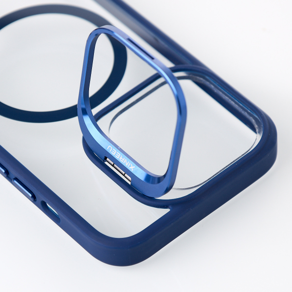 Силиконовый чехол MagSafe CAMERA GLASS PROTECTION для iPhone 15 Pro Max темно-синий