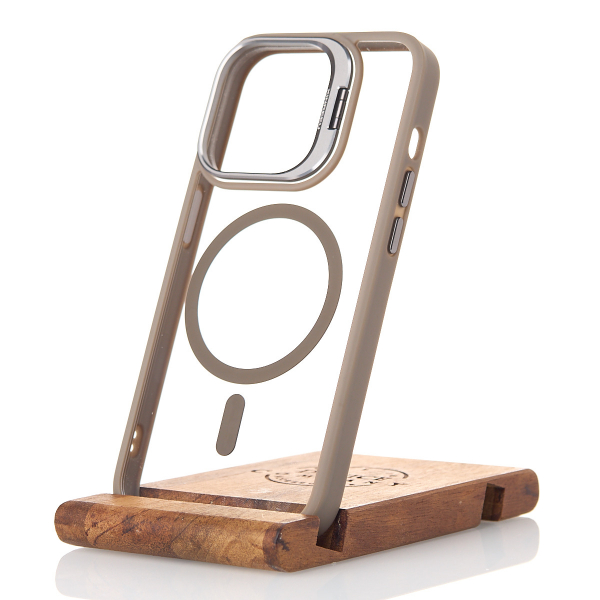 Силиконовый чехол MagSafe CAMERA GLASS PROTECTION для iPhone 15 Pro Max серый