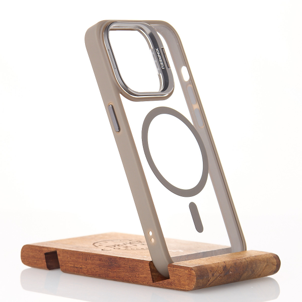 Силиконовый чехол MagSafe CAMERA GLASS PROTECTION для iPhone 15 Pro Max серый