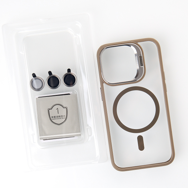 Силиконовый чехол MagSafe CAMERA GLASS PROTECTION для iPhone 15 Pro Max серый