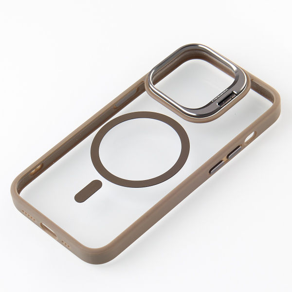 Силиконовый чехол MagSafe CAMERA GLASS PROTECTION для iPhone 15 Pro Max серый