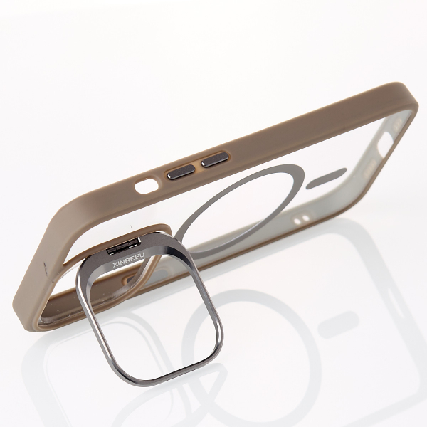 Силиконовый чехол MagSafe CAMERA GLASS PROTECTION для iPhone 15 Pro Max серый