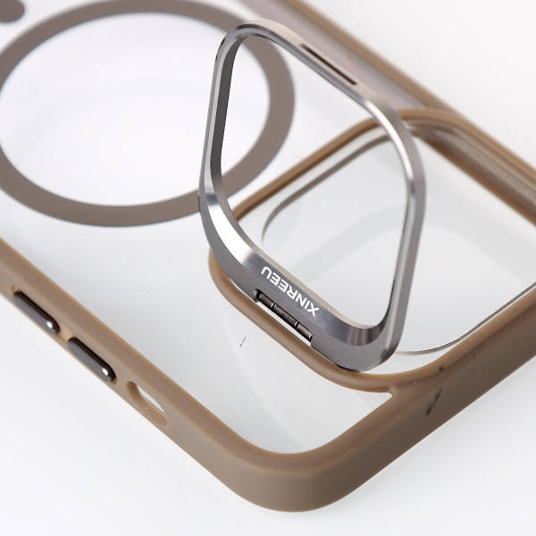 Силиконовый чехол MagSafe CAMERA GLASS PROTECTION для iPhone 15 Pro Max серый