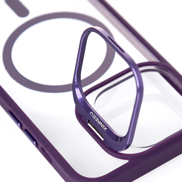 Силиконовый чехол MagSafe CAMERA GLASS PROTECTION для iPhone 15 Pro Max темно-фиолетовый
