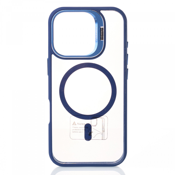 Силиконовый чехол MagSafe CAMERA GLASS PROTECTION для iPhone 16 Pro Max темно-синий