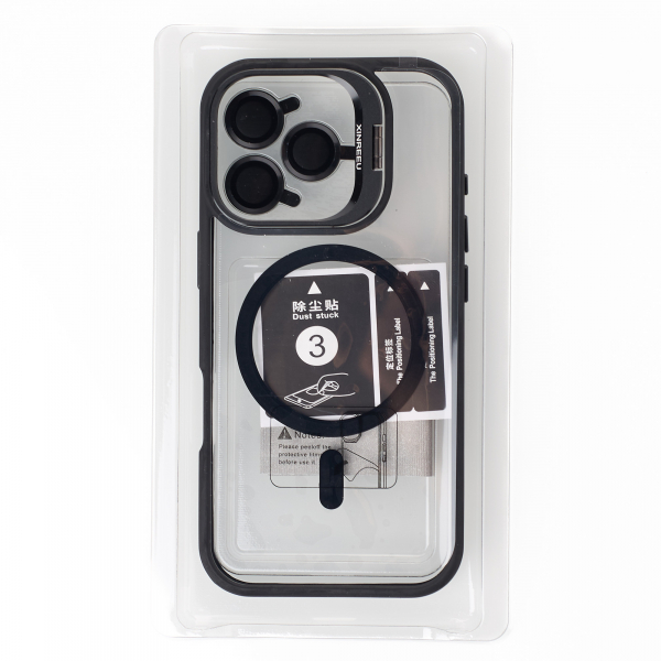Силиконовый чехол MagSafe CAMERA GLASS PROTECTION для iPhone 16 Pro Max черный