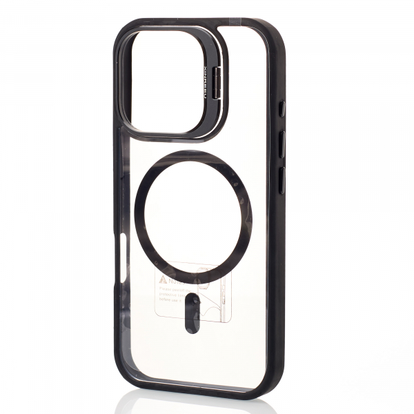 Силиконовый чехол MagSafe CAMERA GLASS PROTECTION для iPhone 16 Pro Max черный