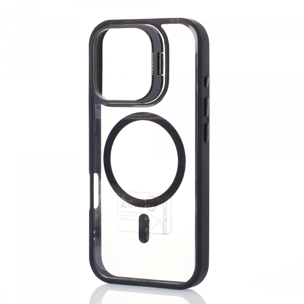 Силиконовый чехол MagSafe CAMERA GLASS PROTECTION для iPhone 16 Plus черный