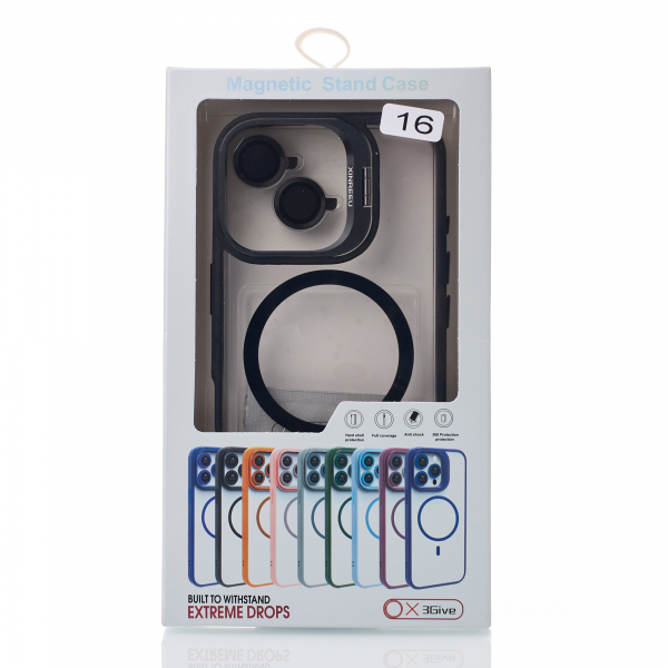 Силиконовый чехол MagSafe CAMERA GLASS PROTECTION для iPhone 16 Plus черный