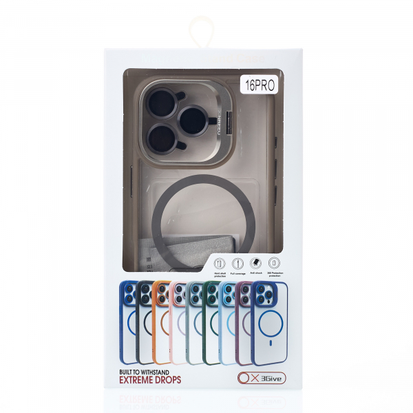 Силиконовый чехол MagSafe CAMERA GLASS PROTECTION для iPhone 16 Pro Max серый