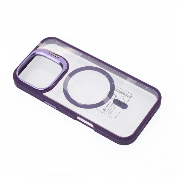 Силиконовый чехол MagSafe CAMERA GLASS PROTECTION для iPhone 16 Pro Max темно-фиолетовый