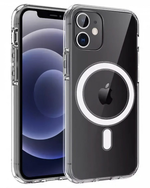 Силиконовый чехол MagSafe CLEAR для iPhone 12 / iPhone 12 Pro прозрачный