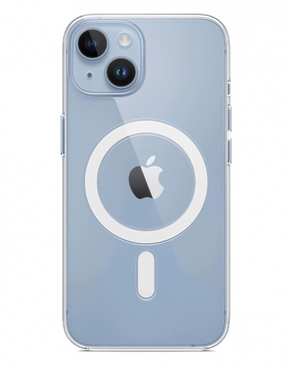 Силиконовый чехол MagSafe CLEAR для iPhone 15 прозрачный