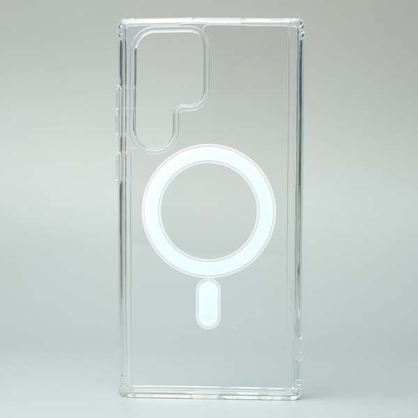 Силиконовый чехол CLEAR с поддержкой MagSafe для Samsung S22 Ultra Прозрачный