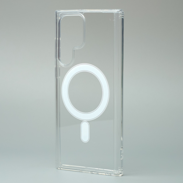 Силиконовый чехол CLEAR с поддержкой MagSafe для Samsung S22 Ultra Прозрачный