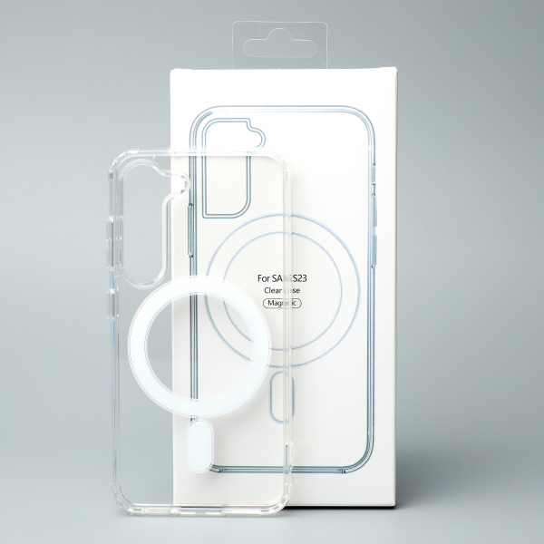 Силиконовый чехол MagSafe CLEAR для Samsung S23 прозрачный