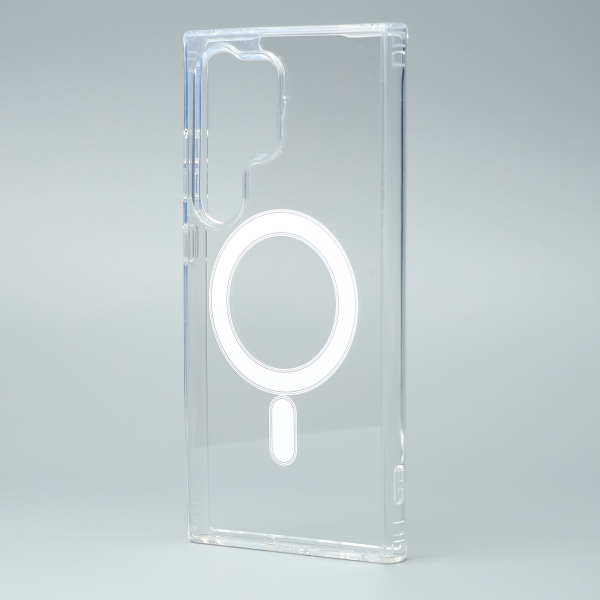Силиконовый чехол MagSafe CLEAR для Samsung S24 Ultra прозрачный