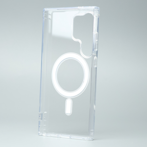 Силиконовый чехол MagSafe CLEAR для Samsung S24 Ultra прозрачный