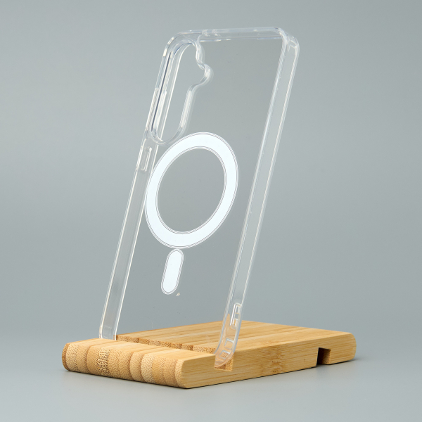 Силиконовый чехол CLEAR с поддержкой MagSafe для Samsung S24 FE Прозрачный