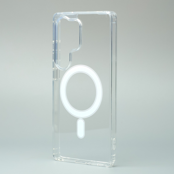 Силиконовый чехол CLEAR с поддержкой MagSafe для Samsung S25 Ultra Прозрачный