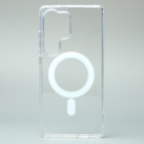 Силиконовый чехол CLEAR с поддержкой MagSafe для Samsung S25 Ultra Прозрачный