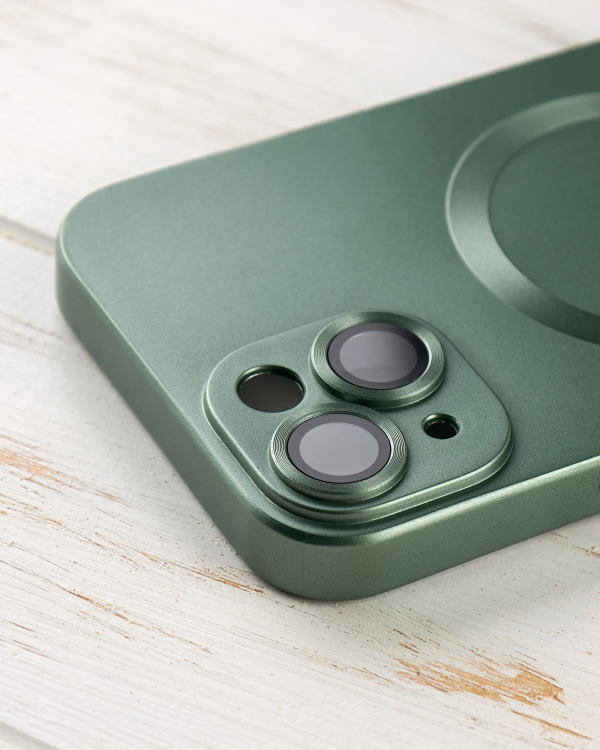 Силиконовый чехол MagSafe COLORS 2 + Camers Protection для iPhone 14 Plus зеленый