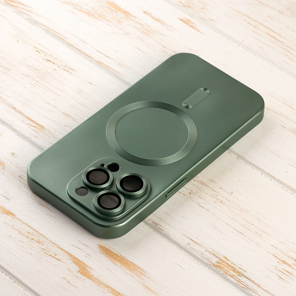 Силиконовый чехол MagSafe COLORS 2 + Camers Protection для iPhone 13 Pro Max зеленый