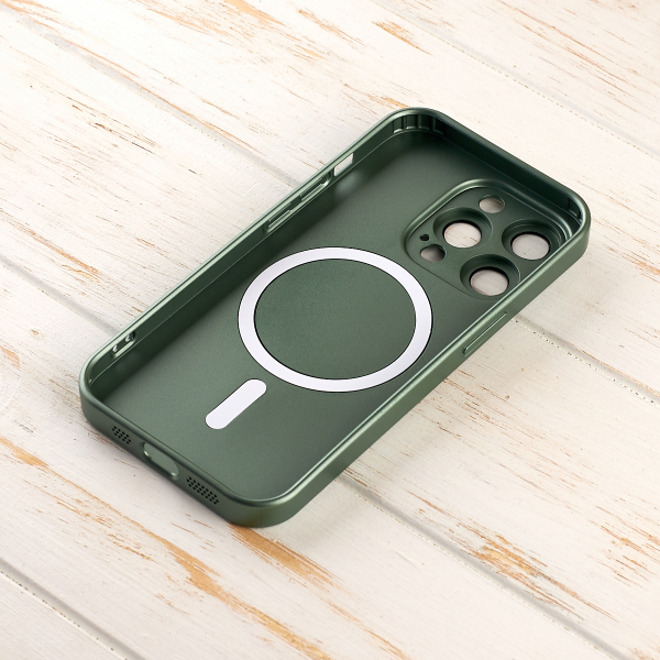 Силиконовый чехол MagSafe COLORS 2 + Camers Protection для iPhone 13 Pro Max зеленый