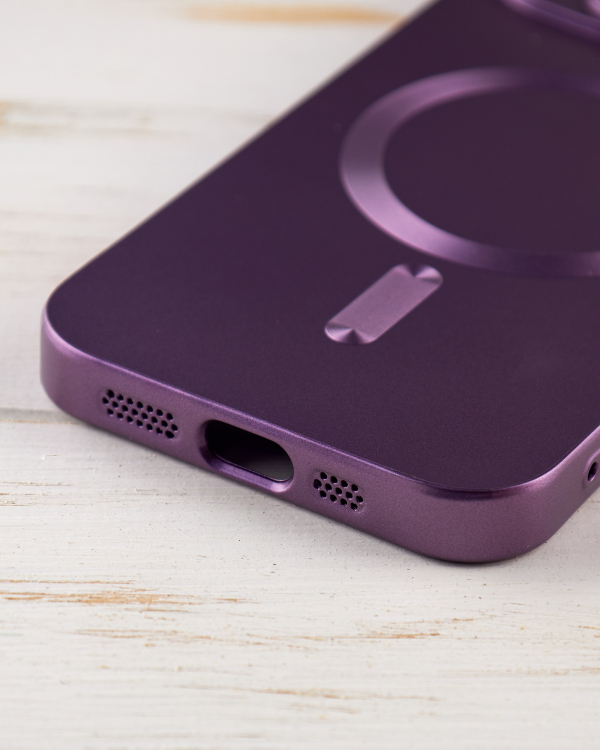 Силиконовый чехол MagSafe COLORS 2 + Camers Protection для iPhone 13 фиолетовый