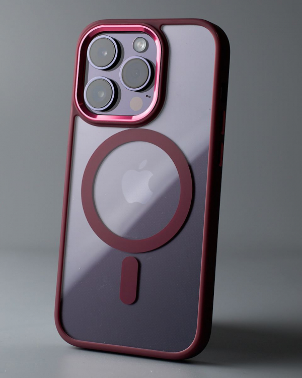 Силиконовый чехол MagSafe COLORS для iPhone 13 Pro Max бордовый