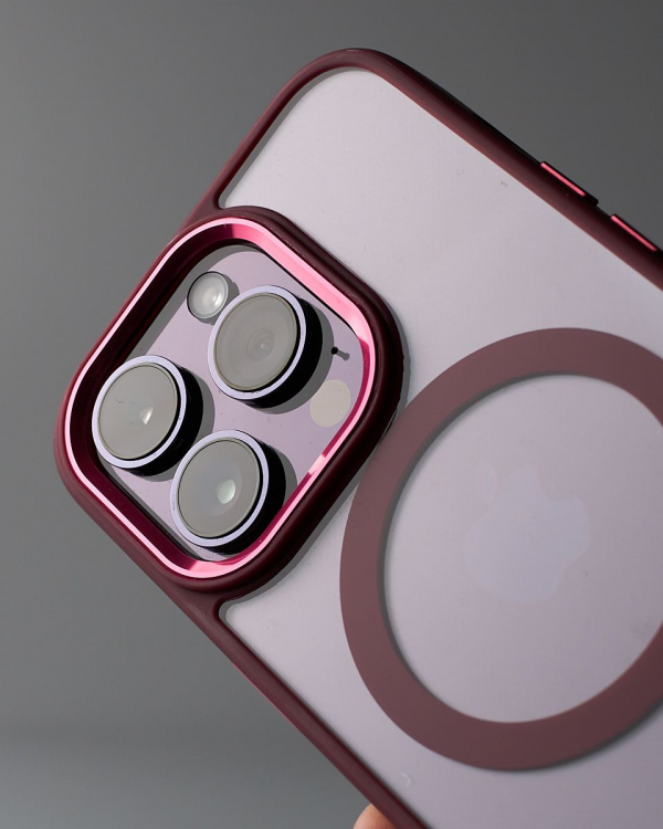 Силиконовый чехол MagSafe COLORS для iPhone 13 Pro бордовый